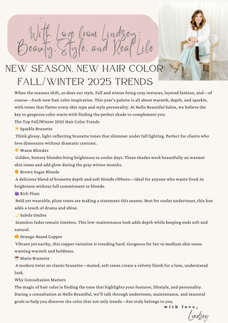 New Season, New Hair Color: Fall/Winter 2025 Trends