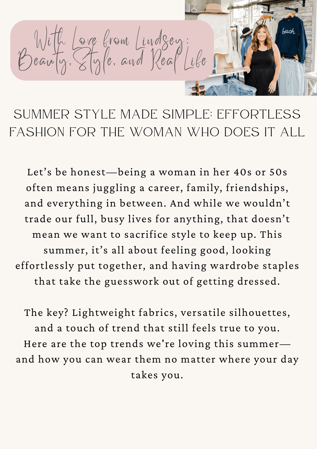 Summer Style Made Simple: Effortless Fashion for the Woman Who Does It All - Hello Beautiful Boutique