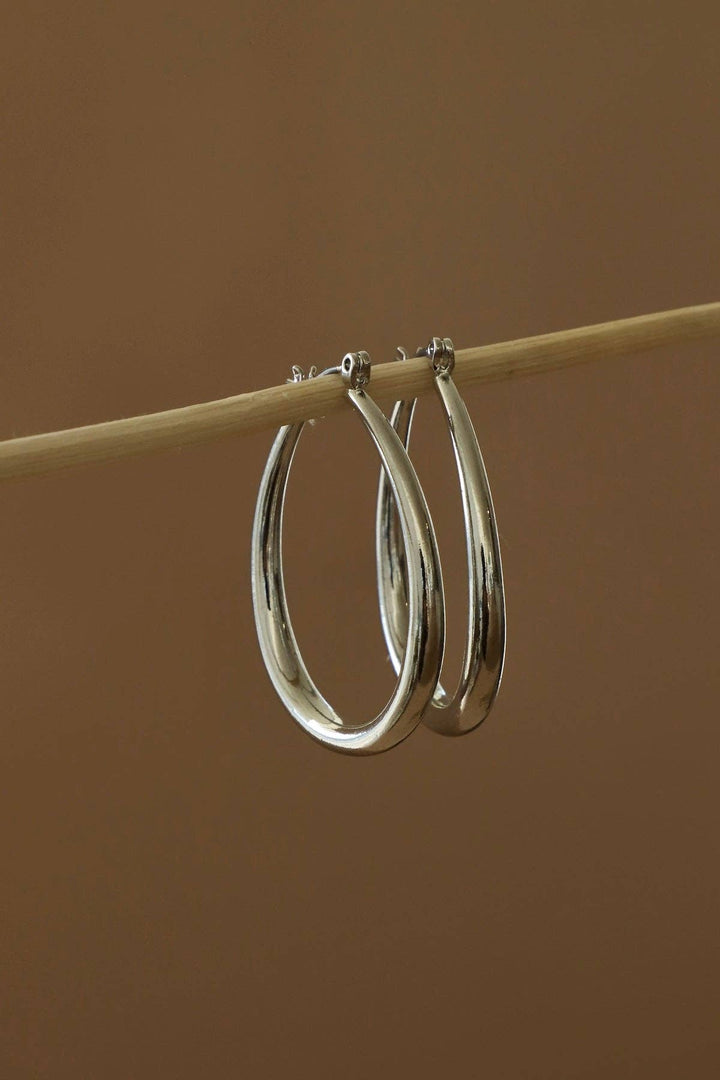 Large Teardrop Hoop Earrings