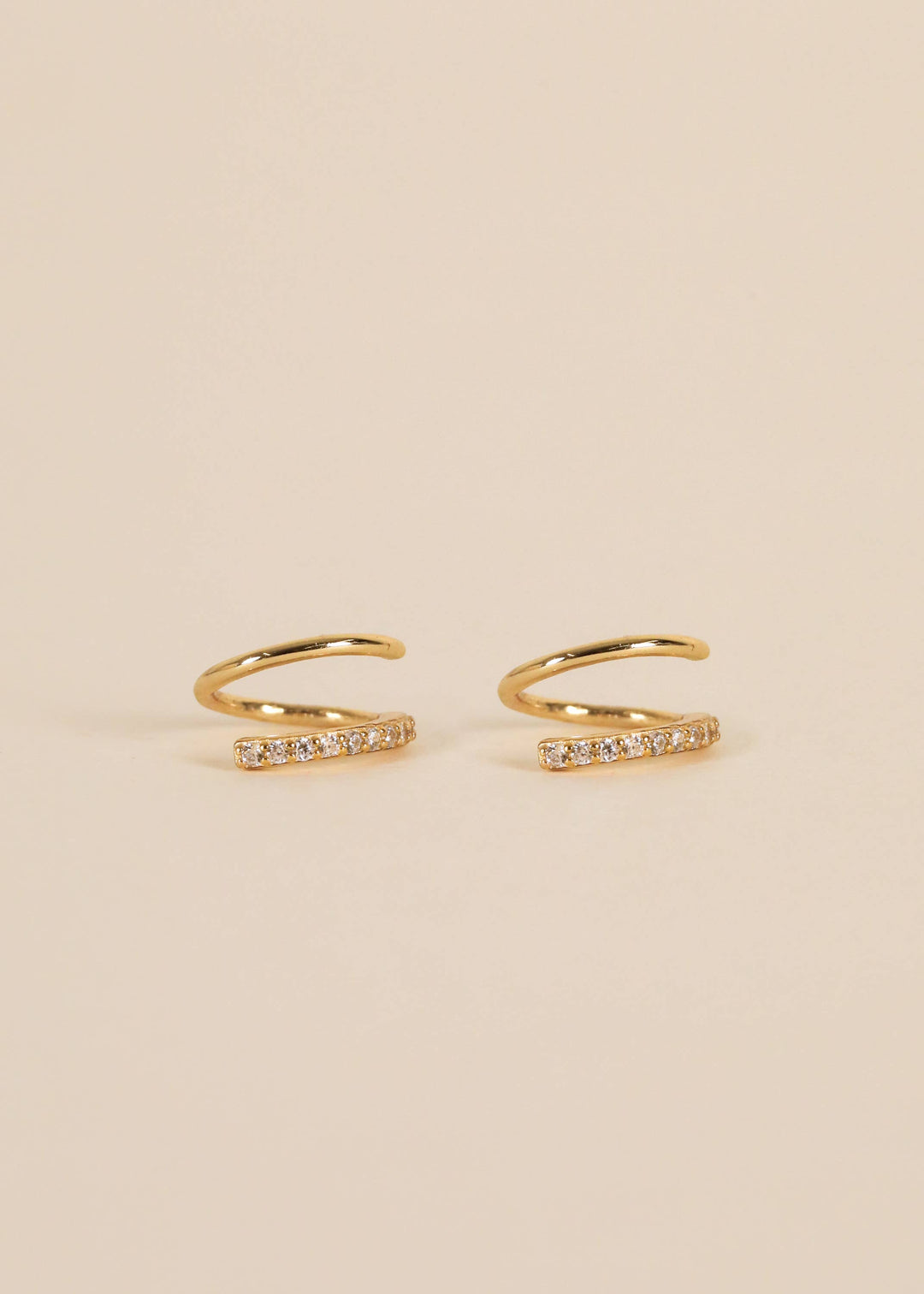 Pave Spiral - Gold Earrings