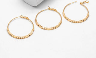 Lola gold beaded hoop earrings