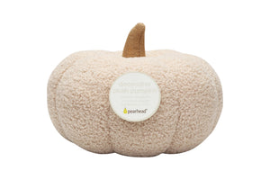 Pearhead - Cream Sherpa Pumpkin Pillow, Fall Decor