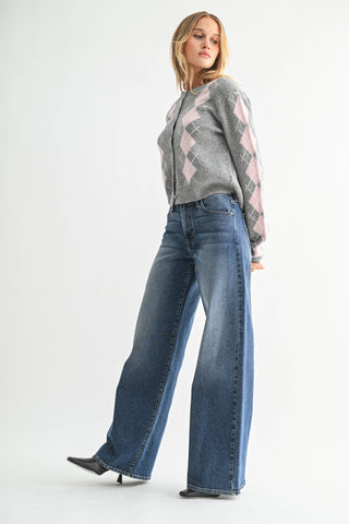 Ultra Wide Leg Jeans- Just Black Denim