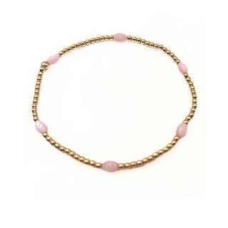 B-AC-PK-7- Aspen Gold Filled Waterproof Bracelet- Pink Opal