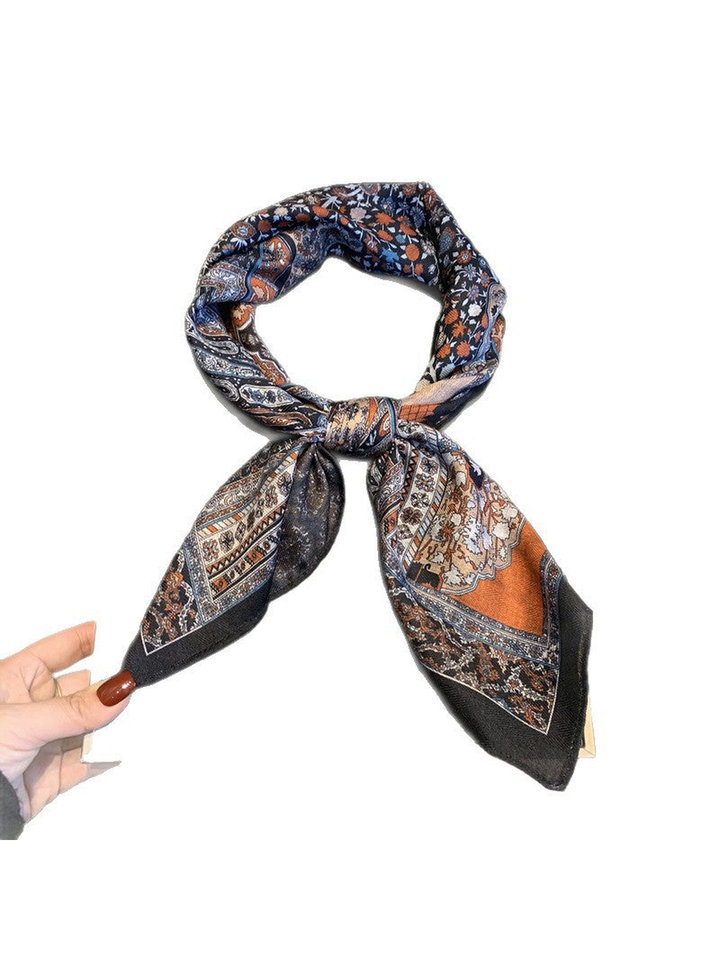Multicolor Tapestry Print Square Scarf