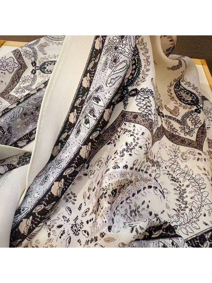 Grey Vintage Print Triangle Bandana