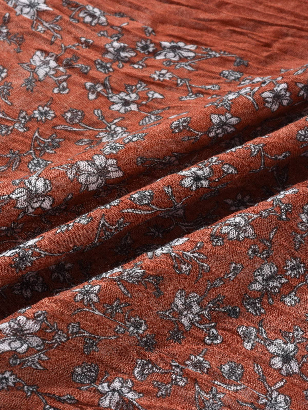 Lightweight Floral Ruched Scarf