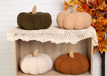 Load image into Gallery viewer, Pearhead - Cream Sherpa Pumpkin Pillow, Fall Decor
