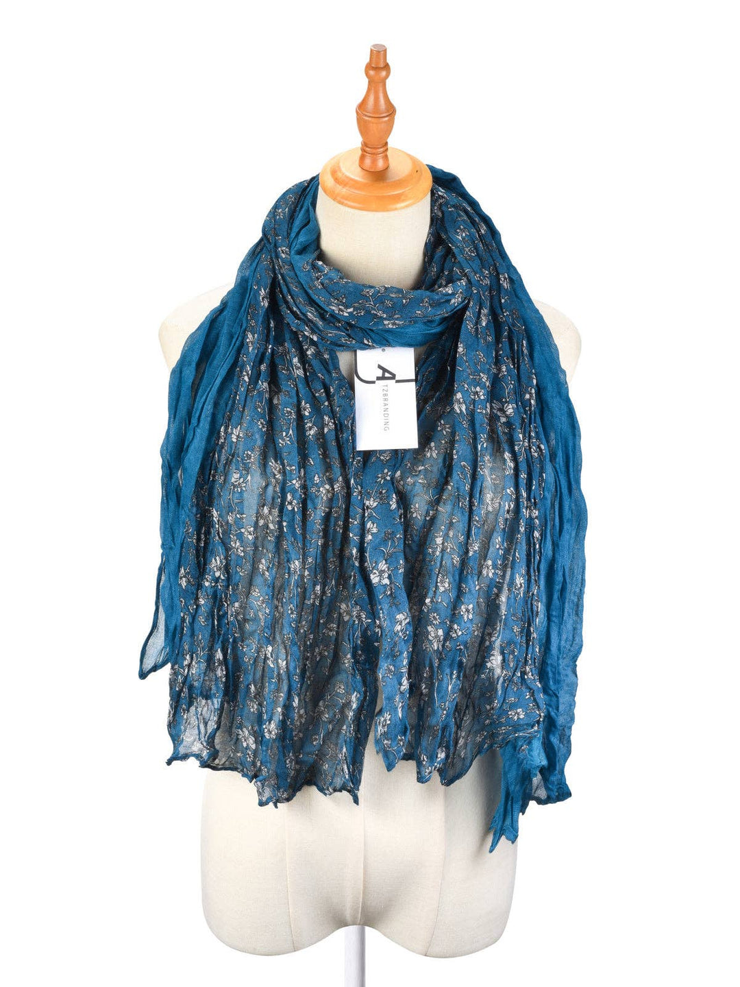 Lightweight Floral Ruched Scarf