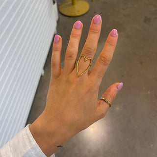 Nikki Smith Designs - Lovie Gold Heart Ring- Waterproof: 7