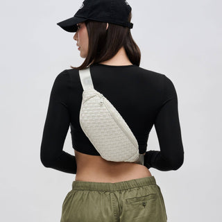 Sol and Selene - Aim High  Woven Neoprene Belt Bag: Cream