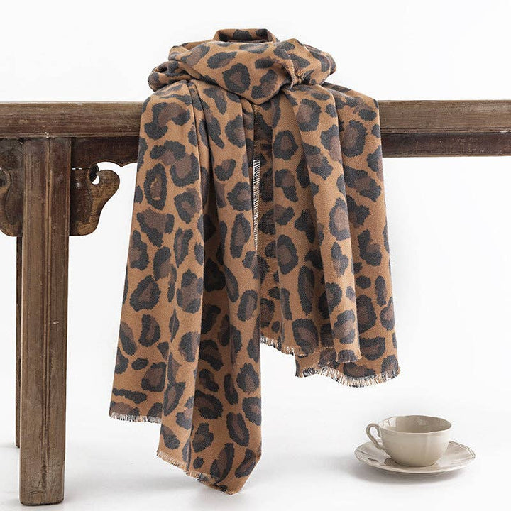 Leopard Print Blanket Scarf