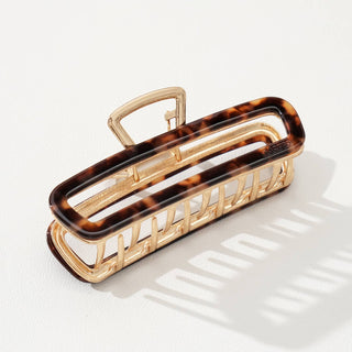 Harlow Medium Hollow Rectangle Metal Claw Clip: Assorted