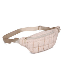 Load image into Gallery viewer, Sol and Selene - Resurgence - Quilted Puffer Nylon Belt Bag: Ivory
