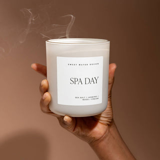 Sweet Water Decor - Spa Day 15 oz Soy Candle, Matte Jar - Home Decor