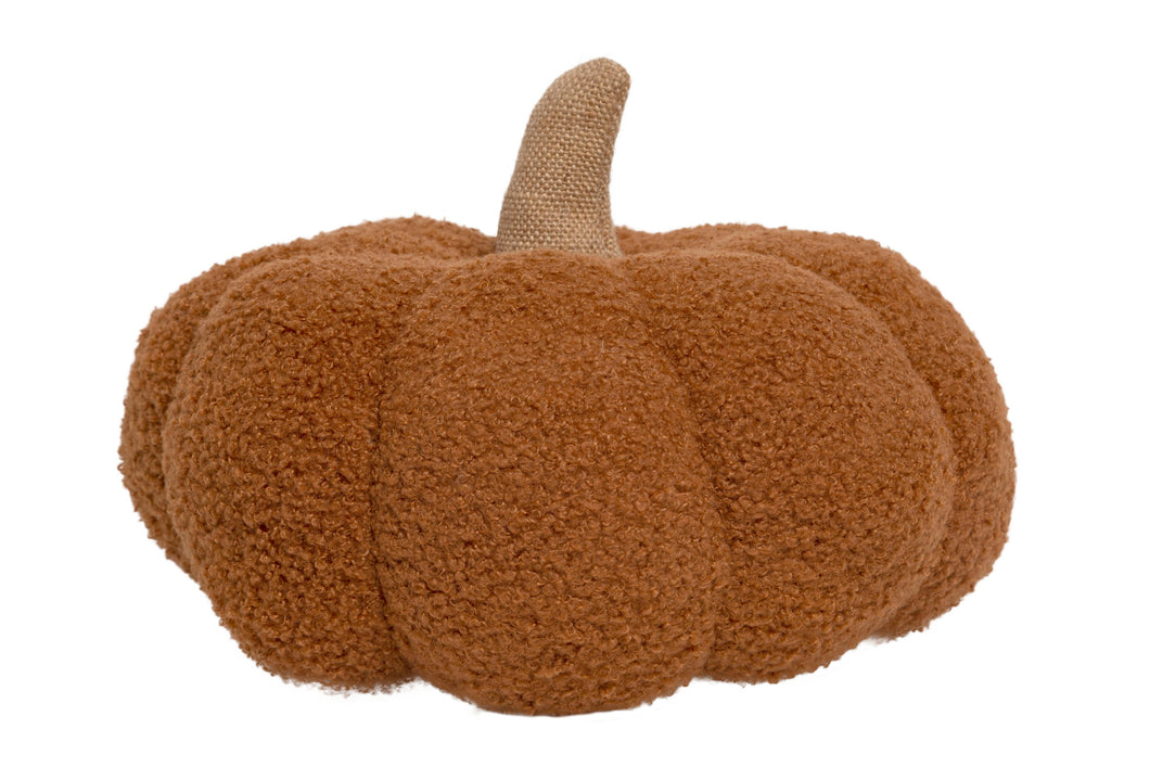 Pearhead - Rust Sherpa Pumpkin Pillow, Fall Decor