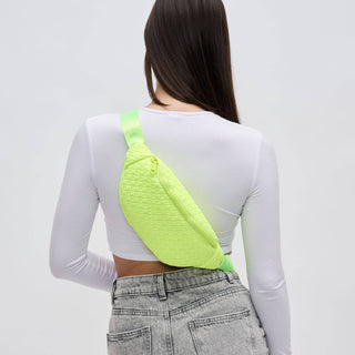 Sol and Selene - Aim High  Woven Neoprene Belt Bag: Cream