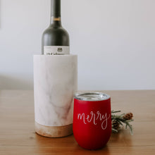 Load image into Gallery viewer, Merry Metal Wine Tumbler - Christmas Home Decor &amp; Gifts - Hello Beautiful Boutique
