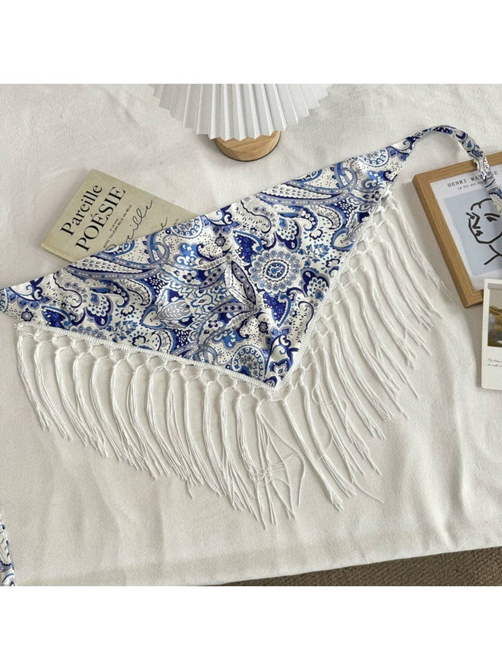 Fringed Patchwork Triangle Bandana