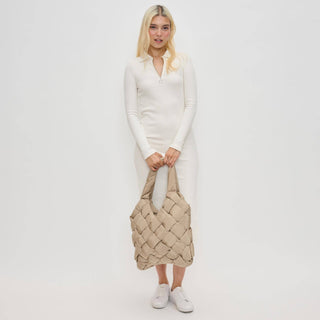 Sol and Selene - Illumine Woven Nylon Tote: Cream