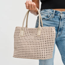 Load image into Gallery viewer, Sol and Selene - Solstice - Medium  Hand Woven Knot Tote: Nude
