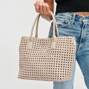 Sol and Selene - Solstice - Medium  Hand Woven Knot Tote: Nude