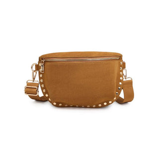 Gizelle-Suede Belt Bag: Black