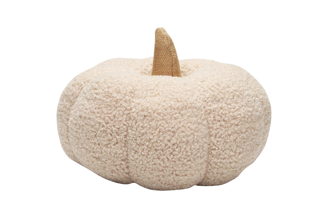 Pearhead - Cream Sherpa Pumpkin Pillow, Fall Decor