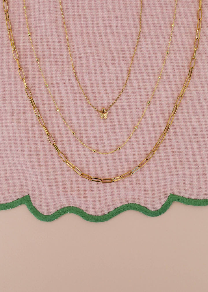 Gold Ball Necklace - 18k Gold Plating