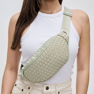 Sol and Selene - Aim High  Woven Neoprene Belt Bag: Cream