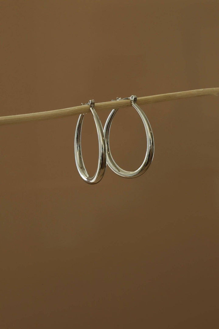 Large Teardrop Hoop Earrings