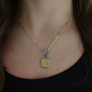 Grand Central Necklace: Mixed Metal Medallion