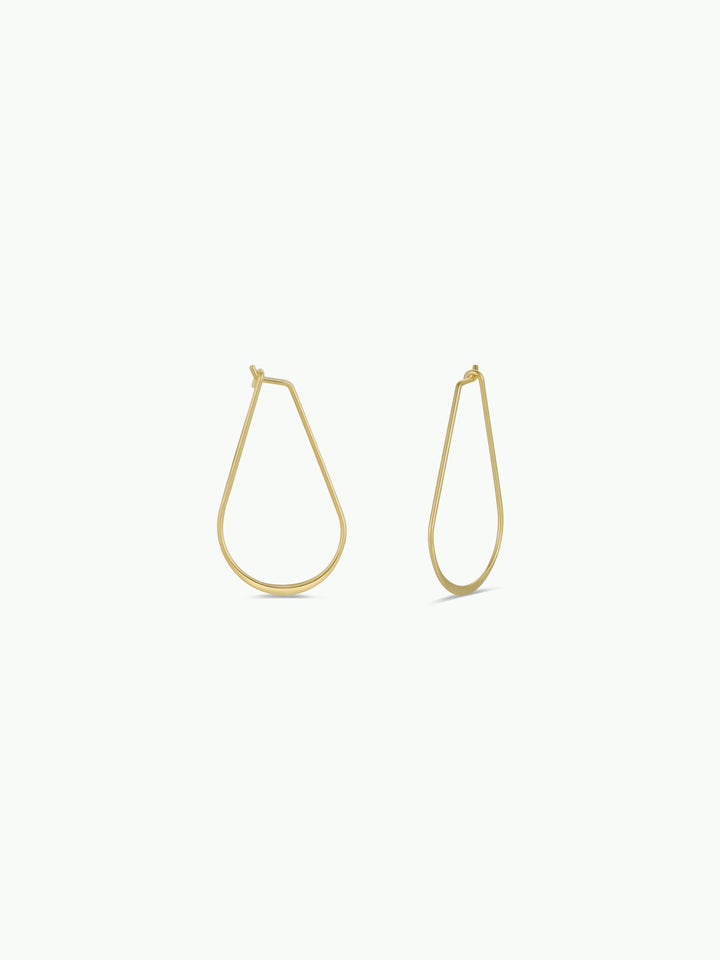 Gold Long Oval Hoop