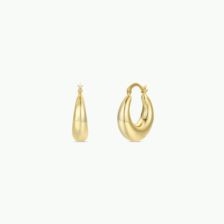 Gold Hoop - Sculptural Wide - Earrings