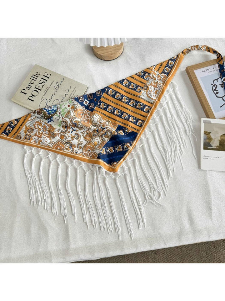 Fringed Patchwork Triangle Bandana