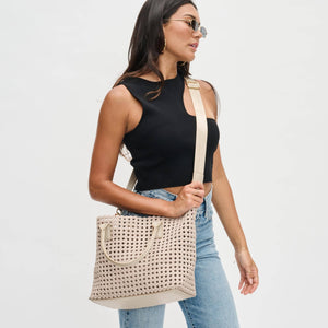 Sol and Selene - Solstice - Medium  Hand Woven Knot Tote: Nude