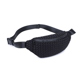 Sol and Selene - Aim High  Woven Neoprene Belt Bag: Cream