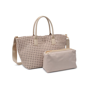 Sol and Selene - Solstice - Medium  Hand Woven Knot Tote: Nude