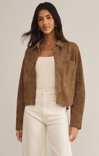 All Day Cropped Suede Jacket