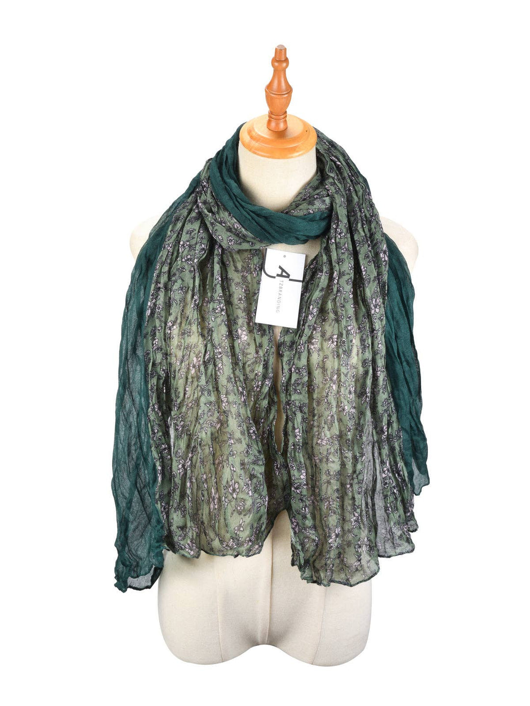 Lightweight Floral Ruched Scarf