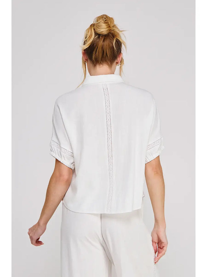 The Coastal Lace Button Down Top