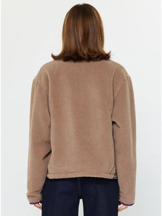 Reversible Floral Sherpa Pullover