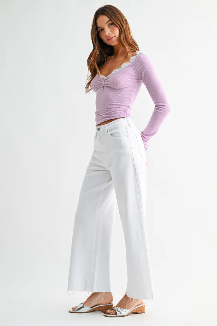 Optic White Wide Leg Jeans