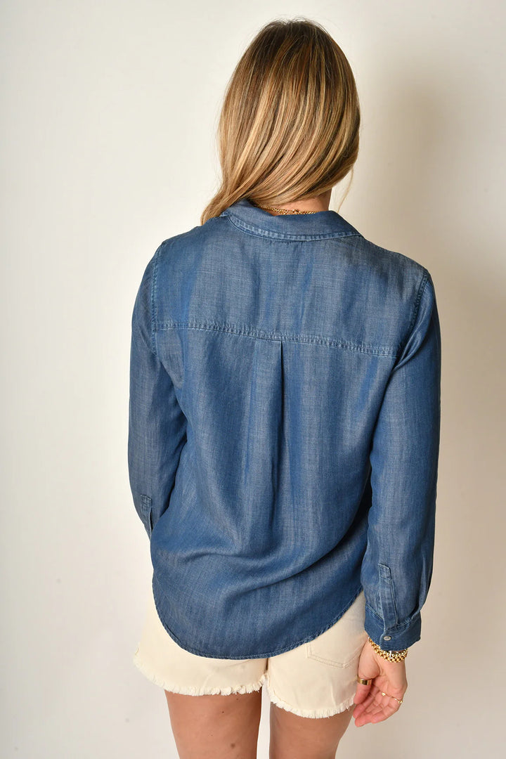 Long rolled sleeve Denim - Hello Beautiful Boutique