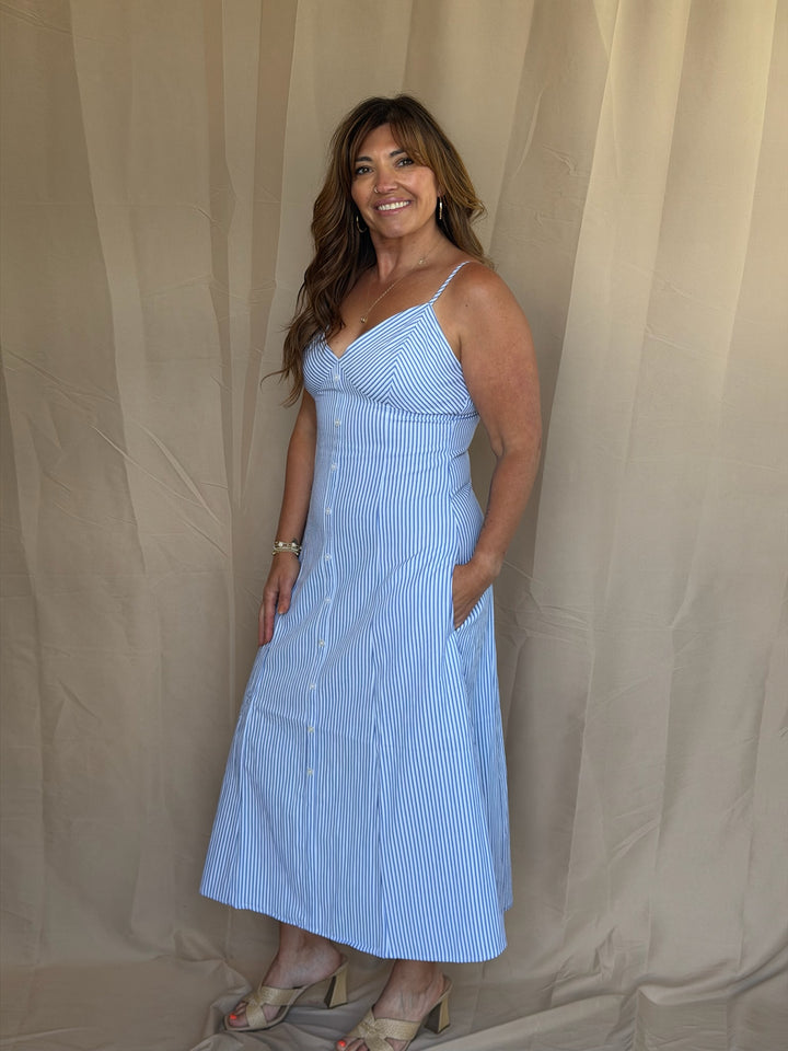 The Coastal Stripe Maxi Dress