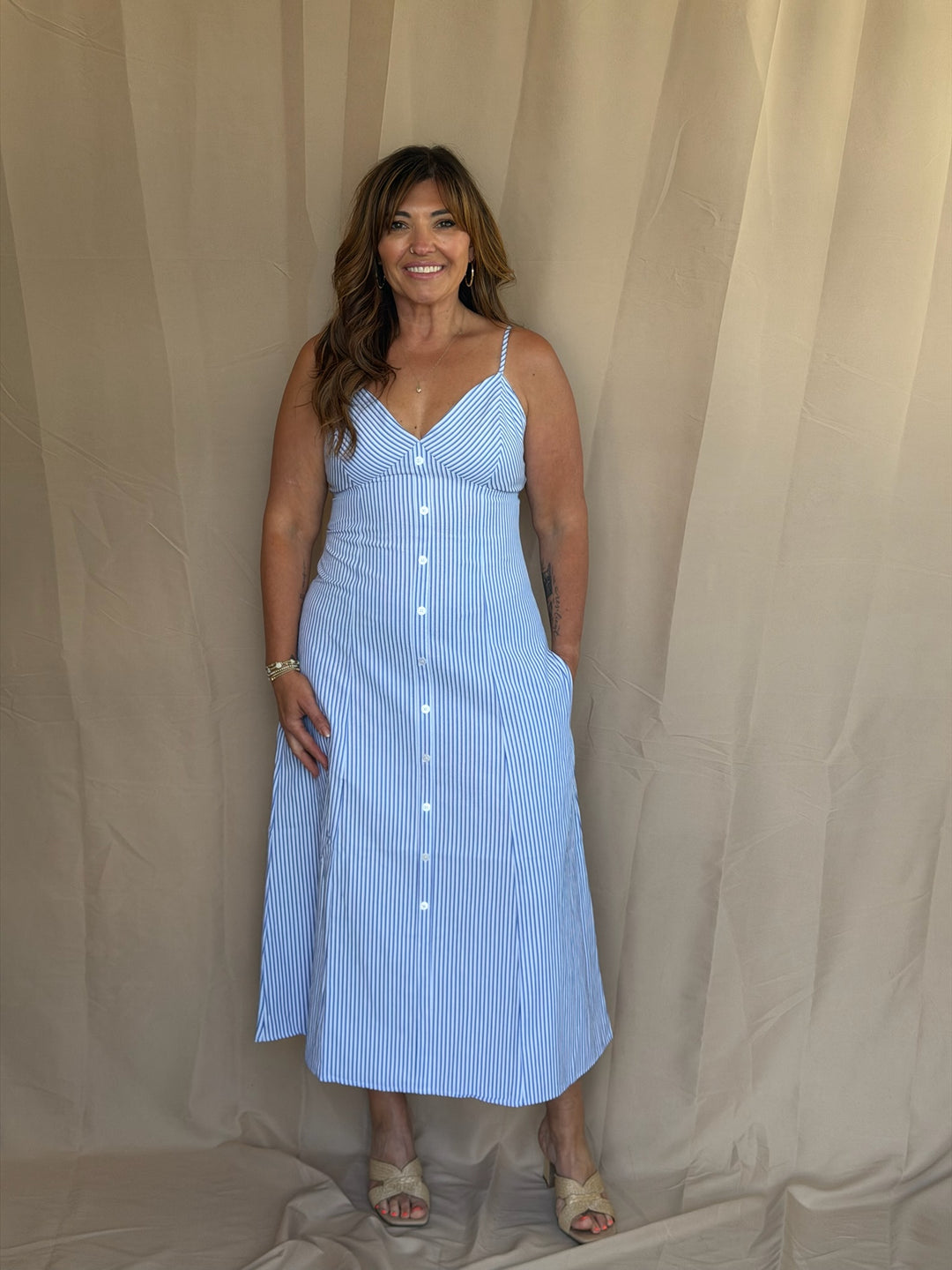 The Coastal Stripe Maxi Dress