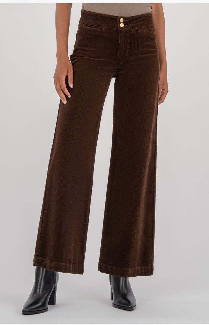 Kut from the Kloth Meg Corduroy High Rise Wide Leg in Fudge