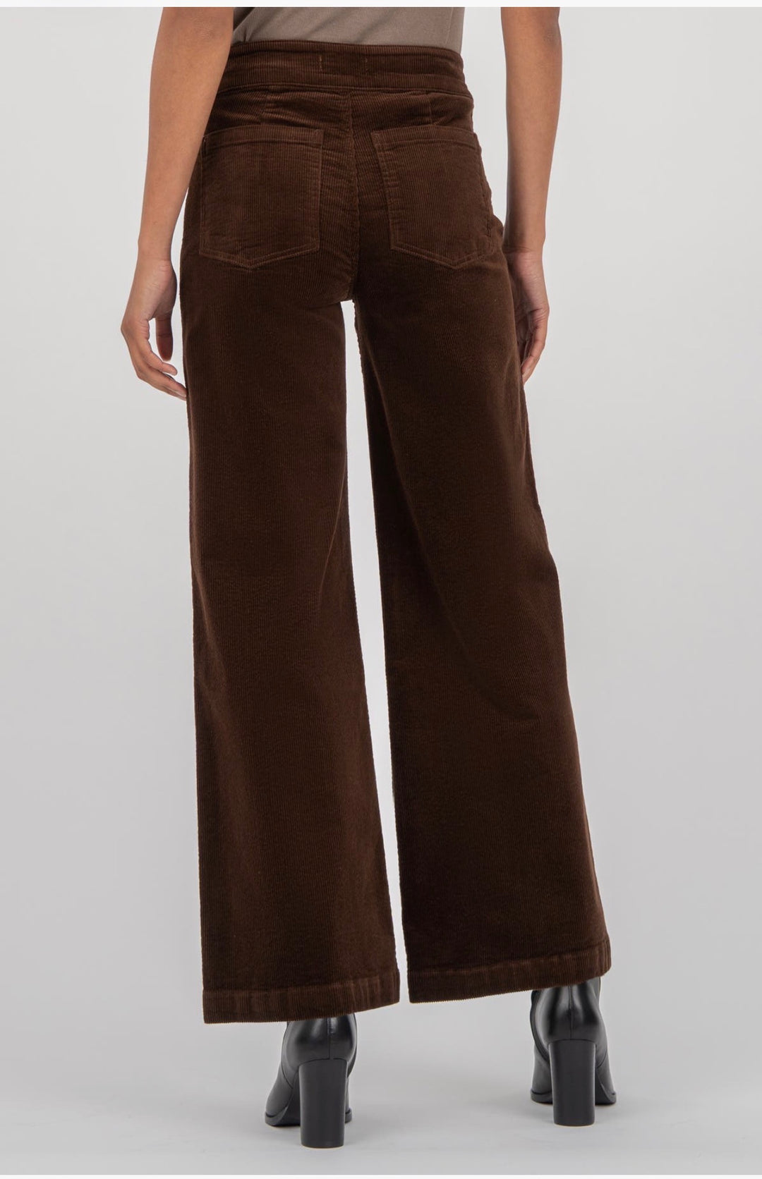 Kut from the Kloth Meg Corduroy High Rise Wide Leg in Fudge