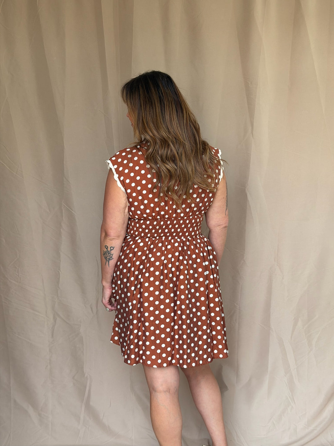 Polka Dot Zipper Dress