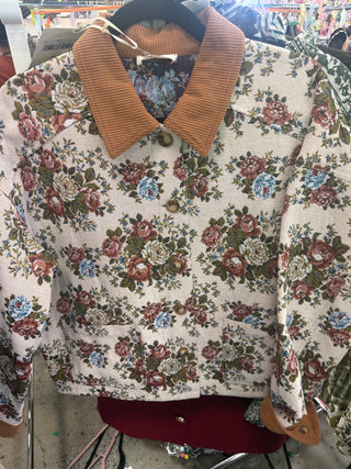 Floral Ecru Jacquard Jacket